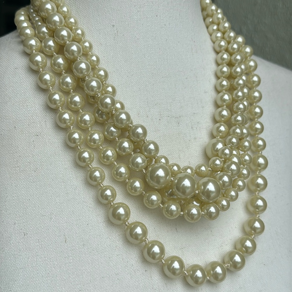 J. Crew 5 strand faux pearl necklace. - Picture 2 of 6